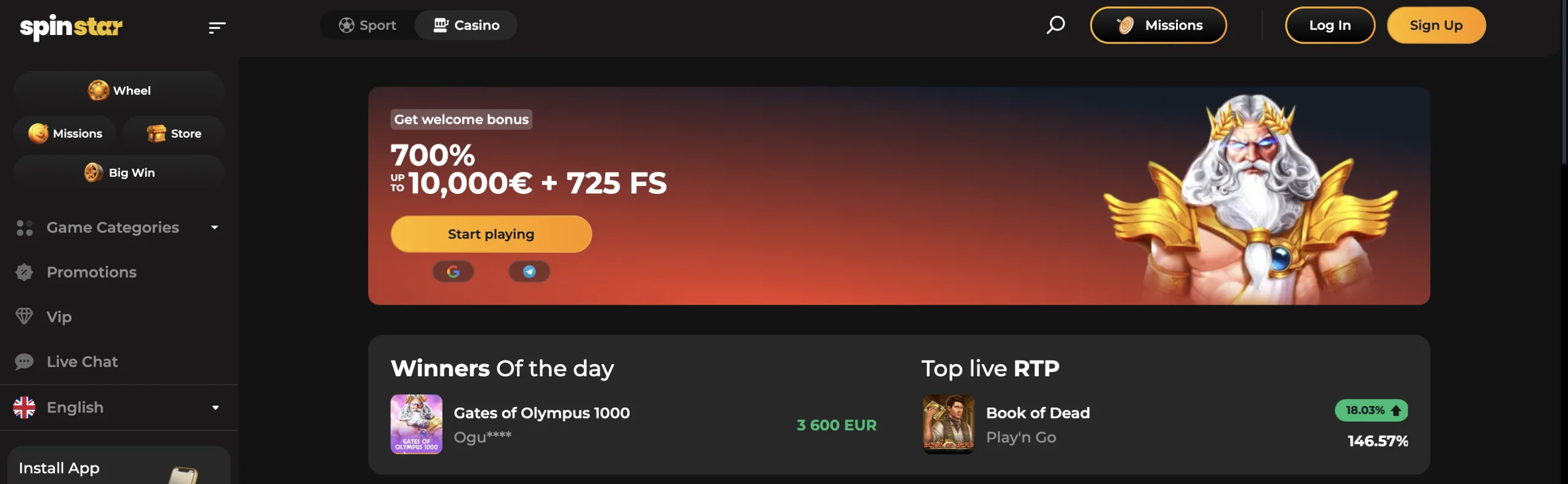 Spinstar Casino Bonus