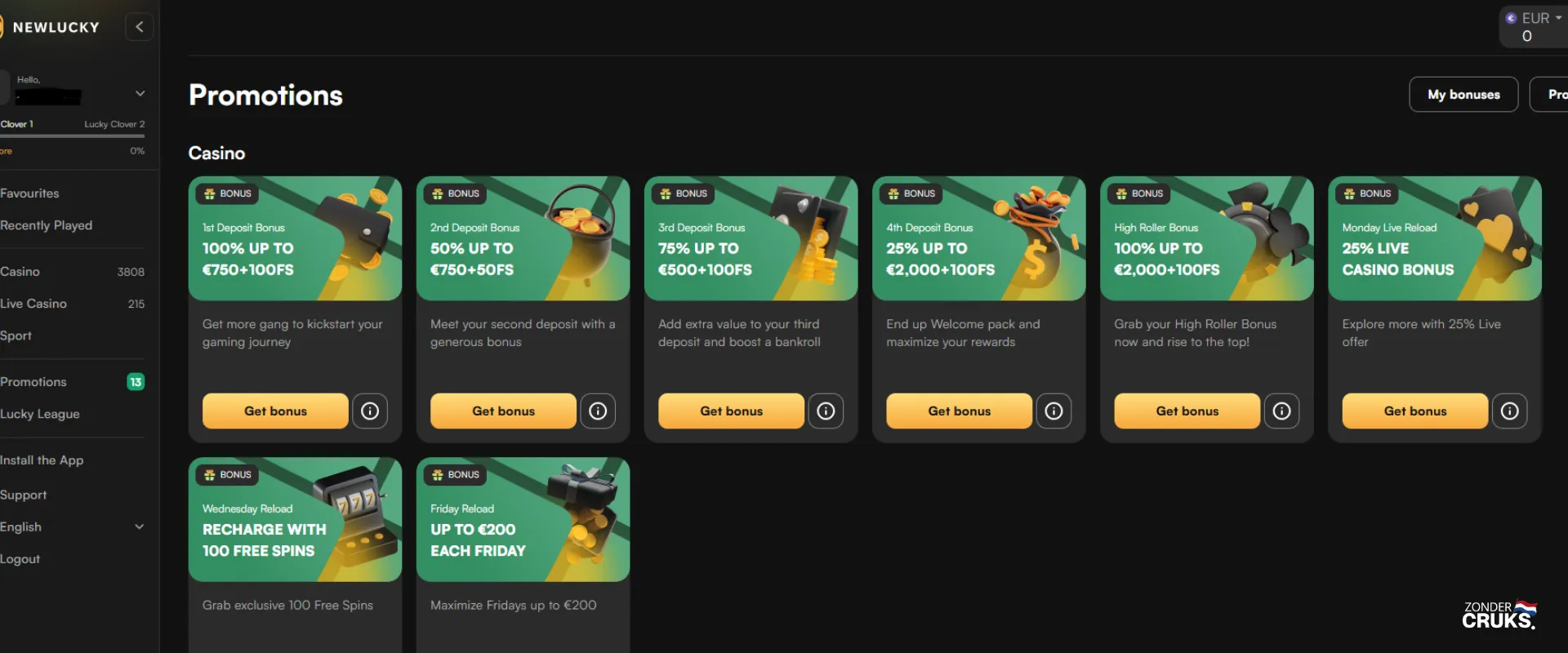 newlucky bonus